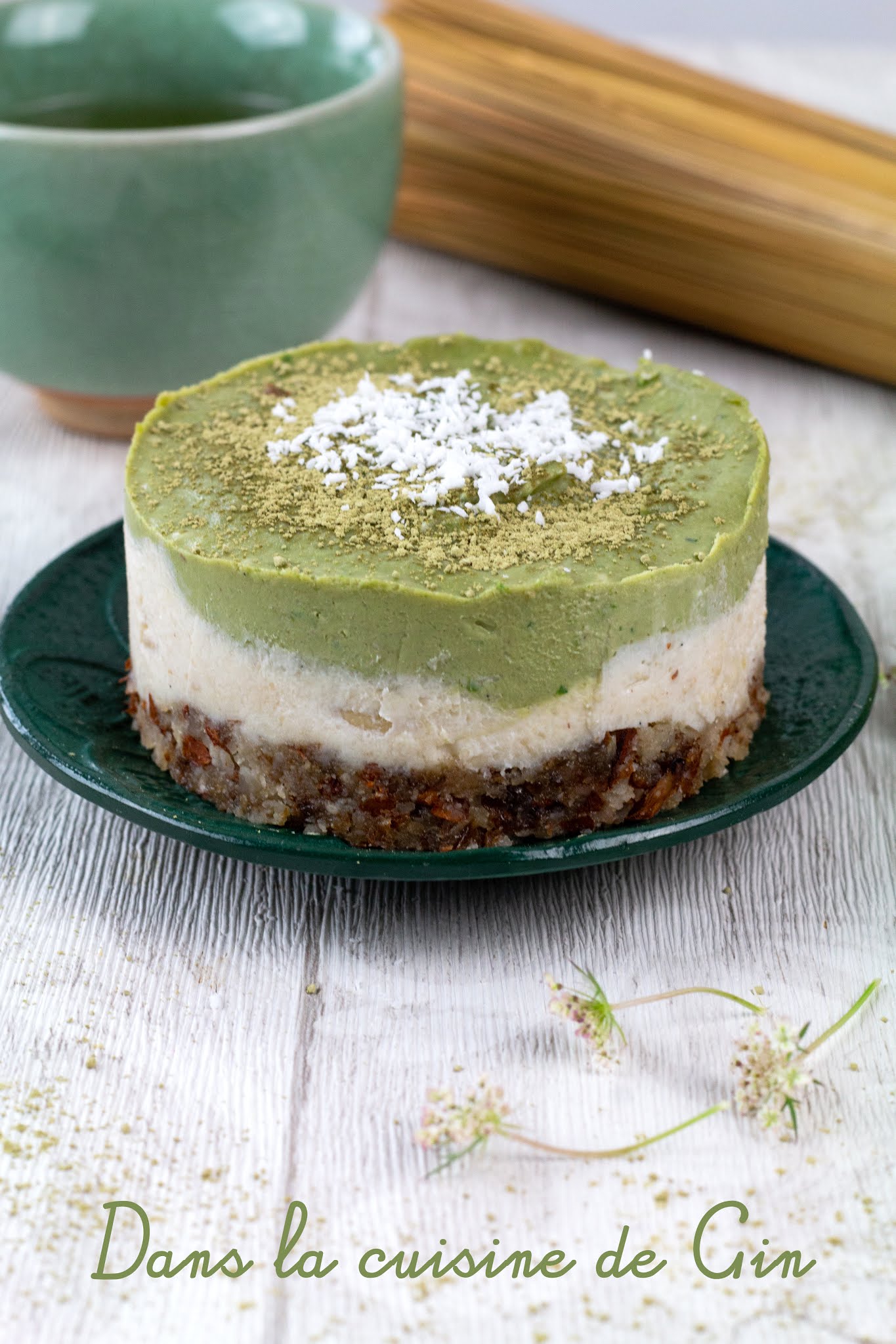cheese cake végétal au matcha