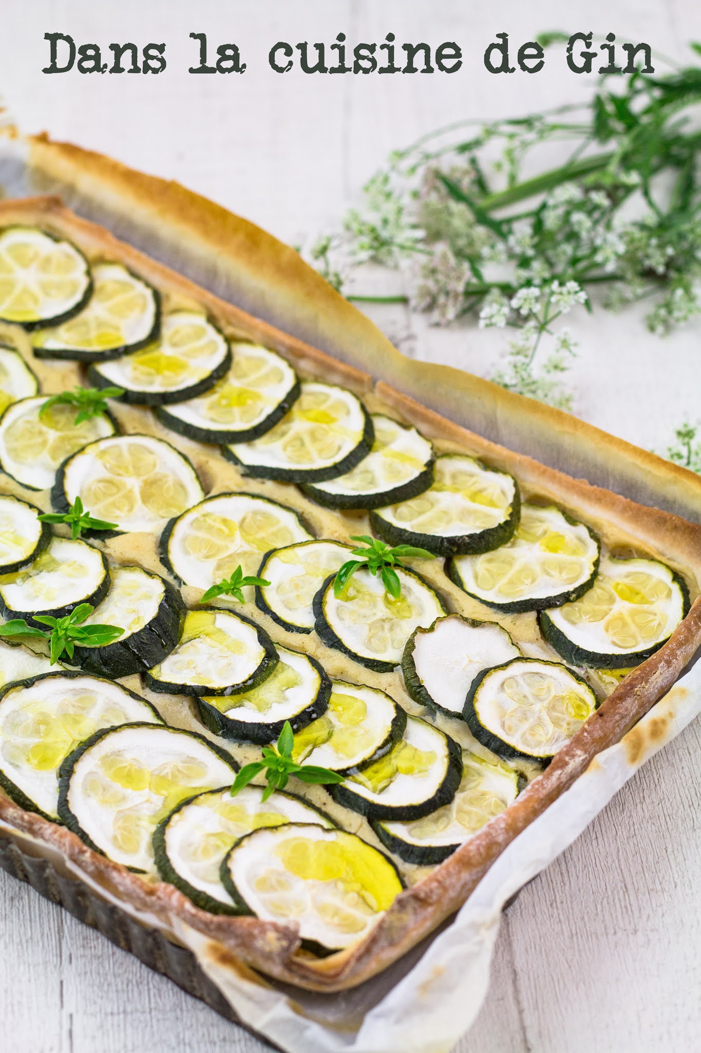 tarte à la courgette de format rectangle